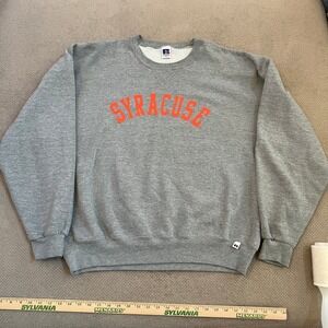 Vintage 1990s Russell Athletic Syracuse University Crewneck Sweatshirt Gray XXL